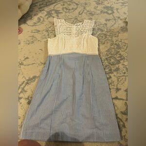 Lilly Pulitzer White Eyelet Lace Dress with Pink Brand Tag